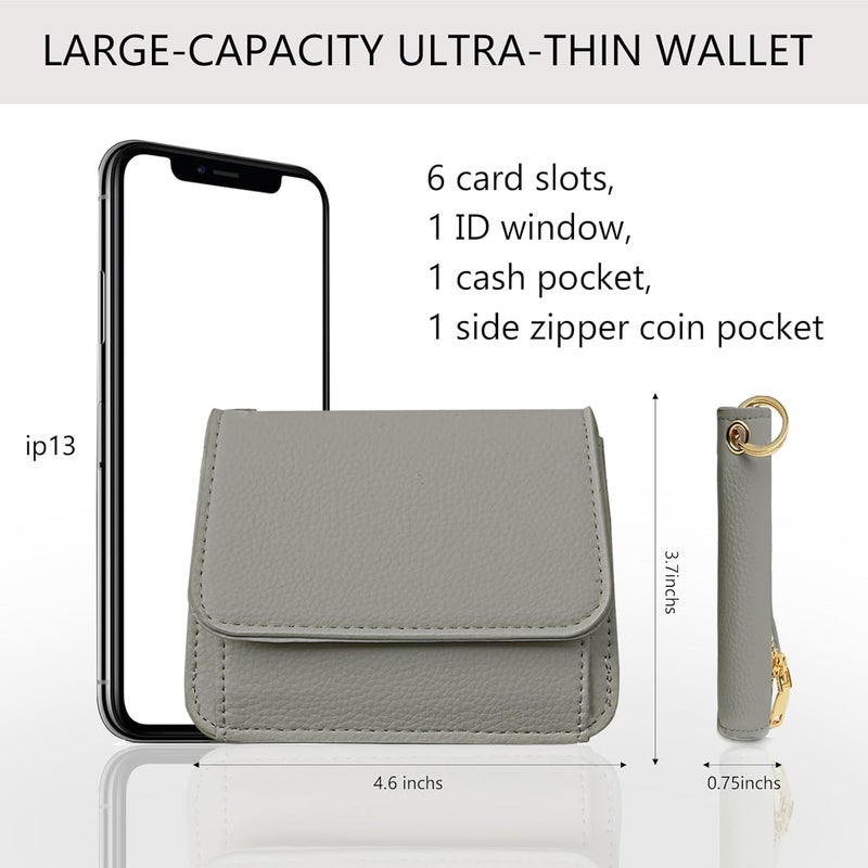 Sunpour Store Keychain Wallet RFID Wristlet Wallets for Women,Small Wallets Woman Key Chain Wallet with Coin Pocket and Id Window - Image 2